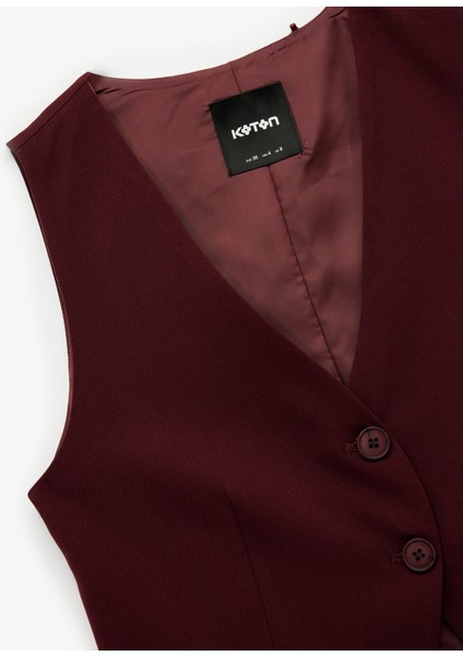 V Yaka Düğmeli Blazer Yelek indirimleri