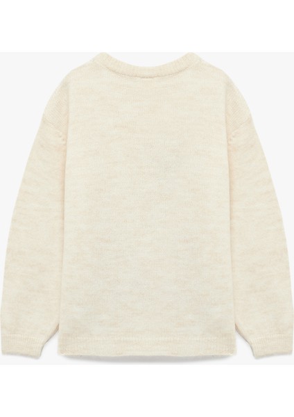 Uzun Kollu Bisiklet Yaka Geyik Desenli Triko Kazak fiyatları