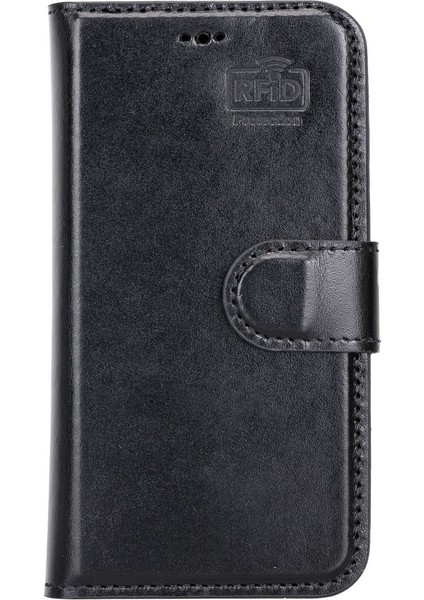 Apple iPhone 13 Mini Uyumlu Deri Cüzdanlı Kılıf Rst1 Siyah fırsatları