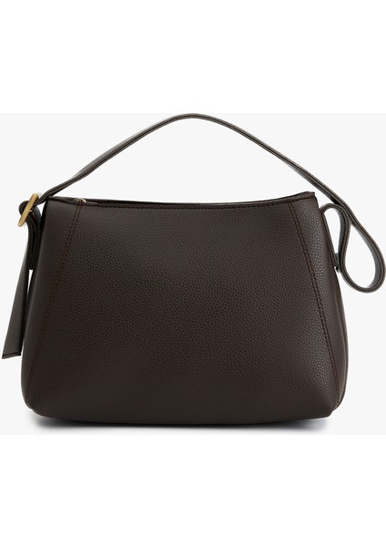 Fermuarlı Aksesuar Detaylı Suni Deri Omuz Çantası