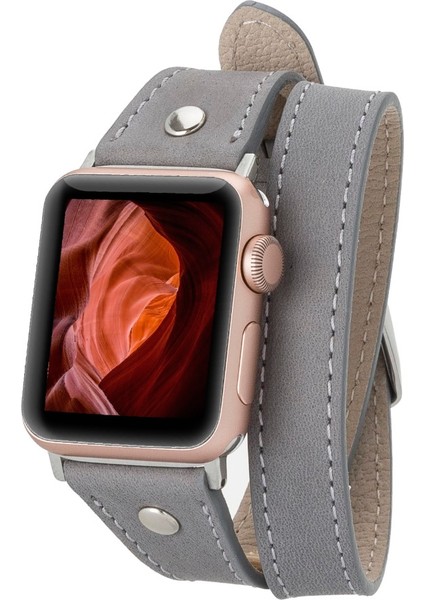 Apple Watch Uyumlu Deri Kordon 42-44-45MM Slim Dt Strst9