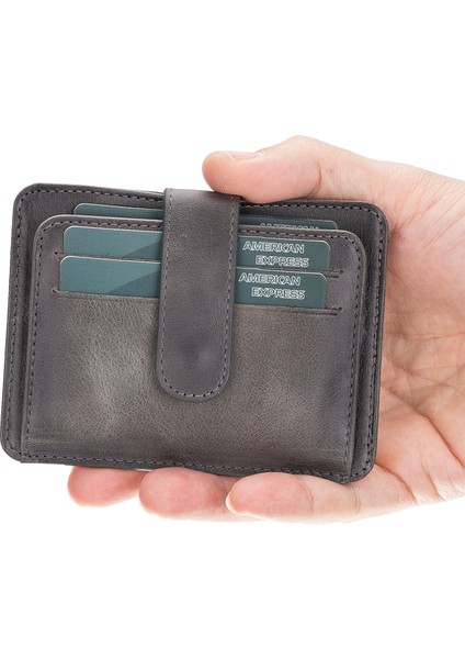 Çok Bölmeli Slim Deri Kartlık BLW019 TN18EF Gri