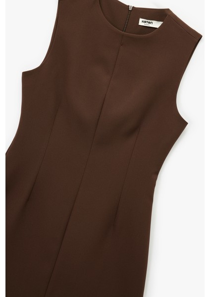 Yuvarlak Yaka A Kesim Kolsuz Mini Elbise indirimleri