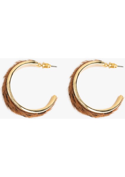 Pelu Detaylı Halka Küpe