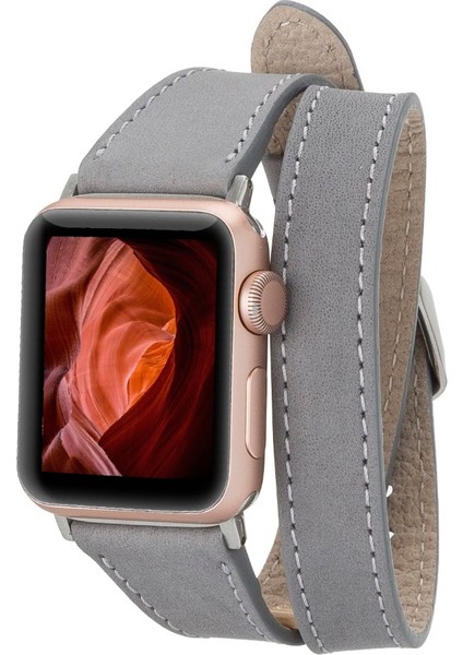 Apple Watch Uyumlu Deri Kordon 42-44-45MM Slim Dtquarst9
