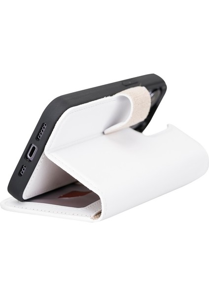 Apple iPhone 13 Pro Uyumlu Deri Cüzdanlı Kılıf F3 Beyaz modelleri
