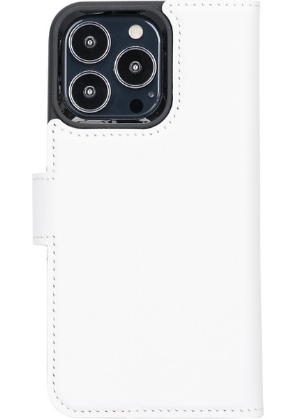 Apple iPhone 13 Pro Uyumlu Deri Cüzdanlı Kılıf F3 Beyaz fırsatları