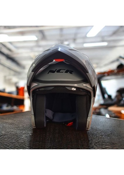 -158 Çene Açılır Gözlüklü E-Ce Belgeli Kask Cool Gri indirimleri