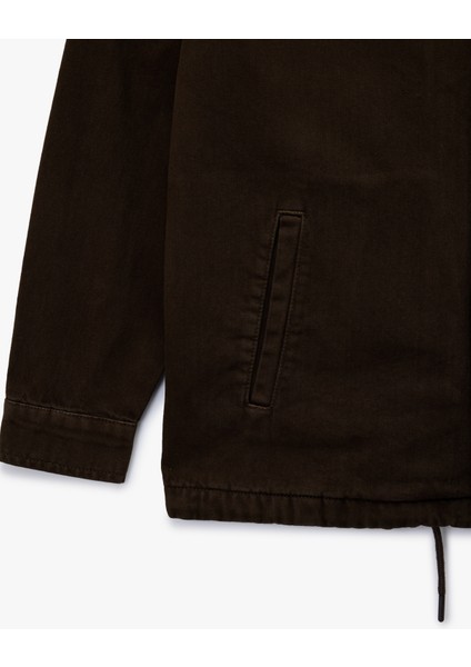 Pamuklu Cepli Bel Detaylı Gömlek Yaka Düğmeli Yıkamalı Oversize Jean Ceket fırsatları