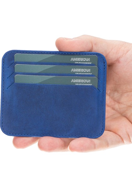 Pedro Slim Deri Kartlık G21 Saks Mavi