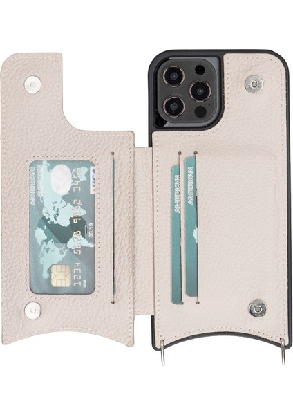 Apple iPhone 12 Pro Max Uyumlu Deri Askılı Kılıf Ufw Erc3 Bej modelleri