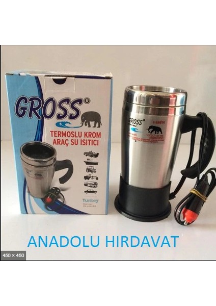 12 Volt Araç Termosu Ketıl Su Isıtıcı Termos 500ML Krom fiyatları