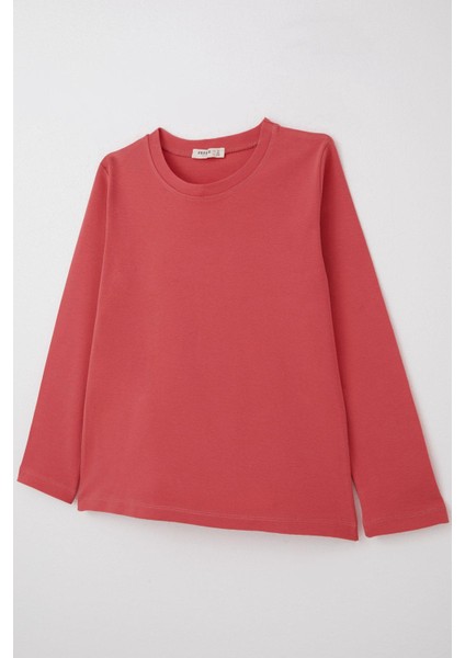 Erkek Çocuk Uzun Kollu Tişört Basic 9-14 Yaş, Narçiçeği