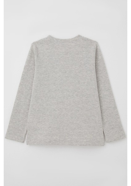 Erkek Çocuk Uzun Kollu Tişört Basic 4-8 Yaş, Bej Melanj indirimleri