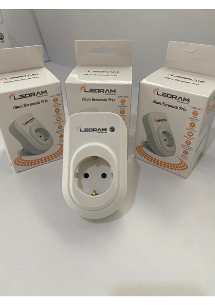 Uzmlight Ledram Faz Akım Koruma Özellikli Fiş Priz - 16A 250V 3500W - Çocuk Korumalı Özellikli - Durum LED Işıklı modelleri