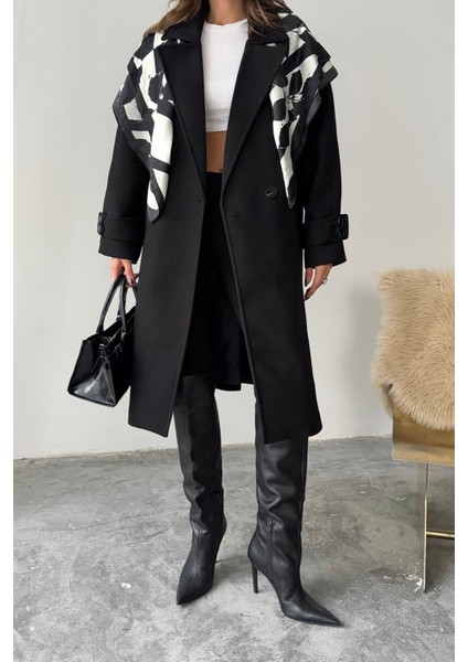 Kadın Kuşak Detaylı Astarlı Kaşe Kaban NBG120 modelleri