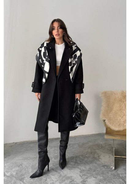 Kadın Kuşak Detaylı Astarlı Kaşe Kaban NBG120 indirimleri