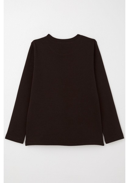 Erkek Çocuk Uzun Kollu Tişört Basic 9-14 Yaş, Acı Kahve indirimleri