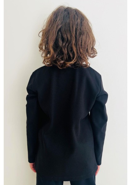 GİRLS & BOYS Erkek Çocuk Uzun Kollu Tişört Armalı 8-14 Yaş, Siyah indirimleri