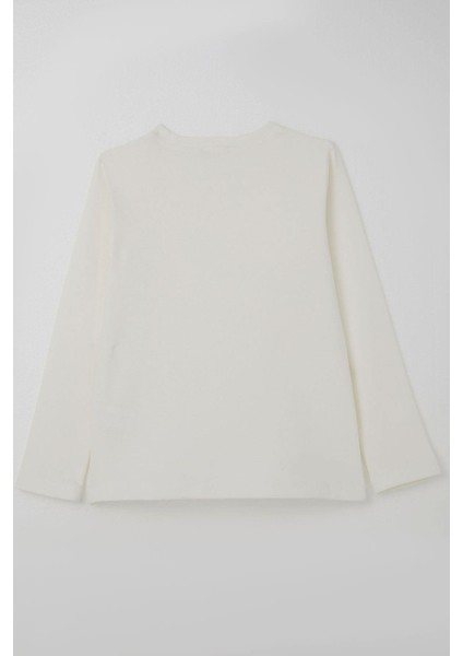 Erkek Çocuk Uzun Kollu Tişört Basic 9-14 Yaş, Ekru indirimleri