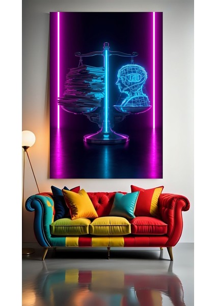 Oyuncu Odası Için Neon Tonlarda Tablo 8 Ev Duvar Salon Güzellik Salonu Ofis Dükkan Dekarasyon Kanvas Tablo