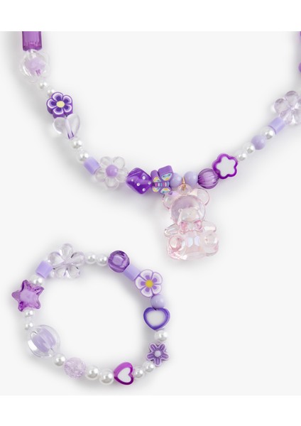 Boncuklu Ayıcık Detaylı Kolye Bileklik Seti modelleri