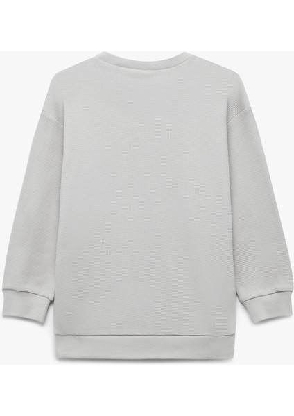 Pamuklu Uzun Kollu Bisiklet Yaka Oversize Basic Sweatshirt modelleri