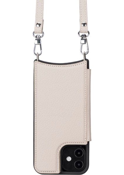 Apple iPhone 12 Pro Uyumlu Deri Askılı Kılıf Ufw Erc3 Bej