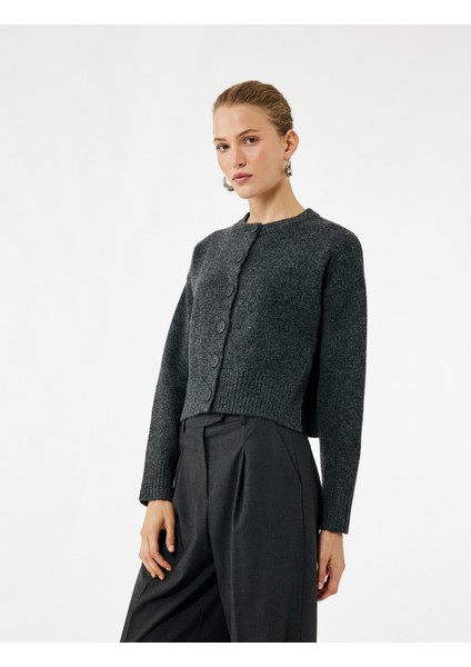 Uzun Kollu Bisiklet Yaka Triko Hırka