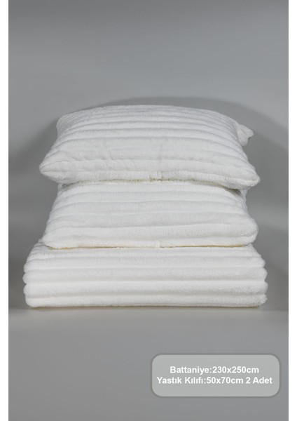 Mateo Battaniye Seti Çift Kişilik Wellsoft 3 Parça (230X250 Cm) Ekru indirimleri