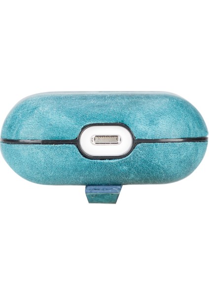Apple Airpods 3.nesil Uyumlu Deri Kılıf Juni AA32 Mavi fırsatları