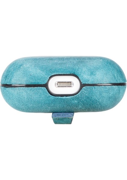Apple Airpods 3.nesil Uyumlu Deri Kılıf Juni AA32 Mavi indirimleri