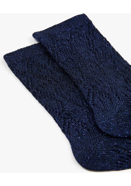 Pamuklu Metalik Detaylı Soket Çorap modelleri