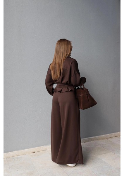 Kahverengi Kemer Detay Takım indirimleri