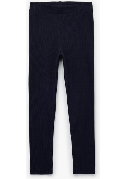 Beli Lastikli Kaşkorse Pamuklu Ribanalı Basic Tayt