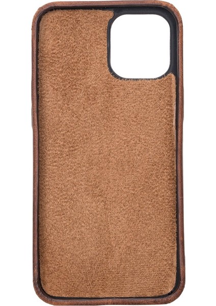 Apple iPhone 12 Pro Max Uyumlu Deri Arka Kapak Rock G2 Kahve modelleri