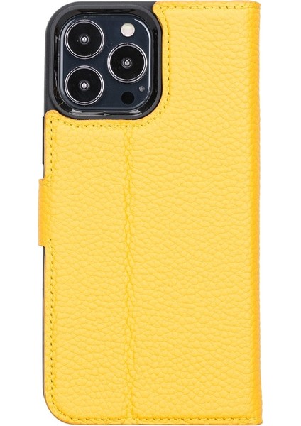 Apple iPhone 13 Pro Max Uyumlu Deri Cüzdanlı Kılıf FL12 Sarı indirimleri