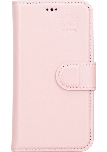 Apple iPhone 13 Mini Uyumlu Deri Cüzdanlı Kılıf Nu2 Pembe fırsatları