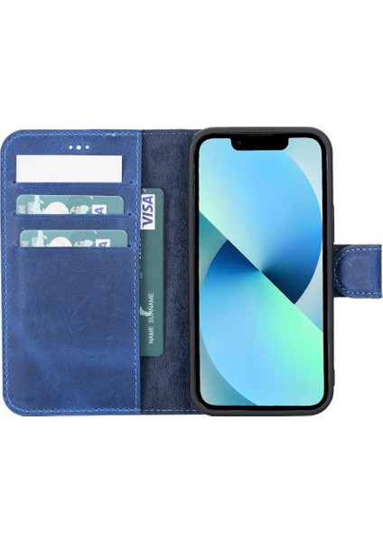 Apple iPhone 12 Mini Uyumlu Deri Cüzdanlı Kılıf G21 Mavi fiyatları