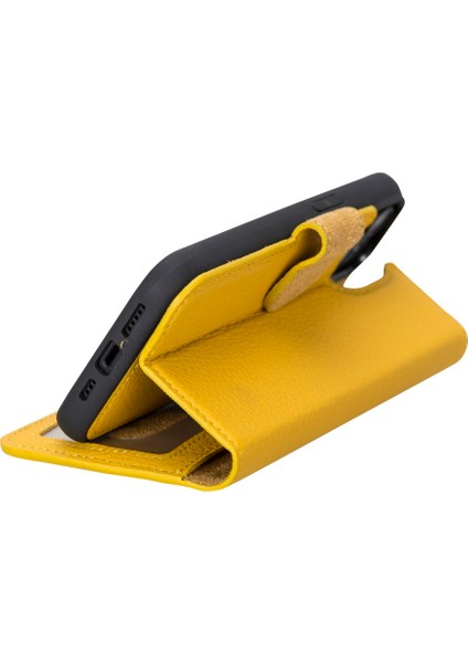 Apple iPhone 14 Uyumlu Deri Cüzdanlı Kılıf Mwwn FL12 Sarı fiyatları