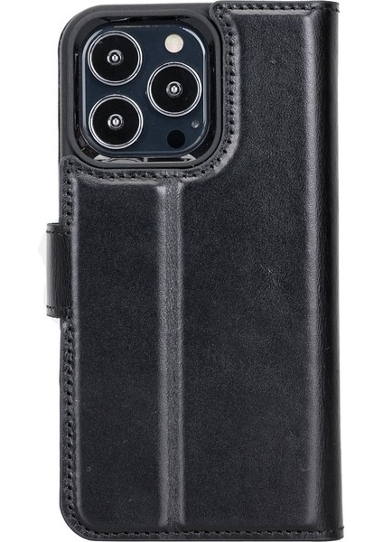 Apple iPhone 13 Pro Uyumlu Deri Cüzdanlı Kılıf Rst1 Siyah fırsatları