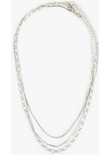 3 Sıra Zincir Çelik Kolye