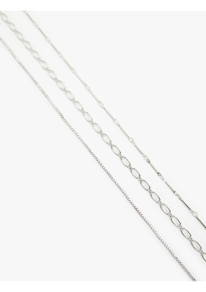 3 Sıra Zincir Çelik Kolye modelleri