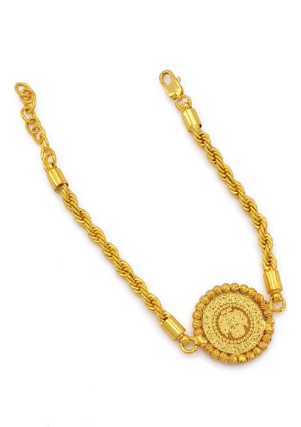 Altın Kaplama Çeyrekli Dorika Çerçeve Burgu Zincirli Bileklik BLK-1173 modelleri