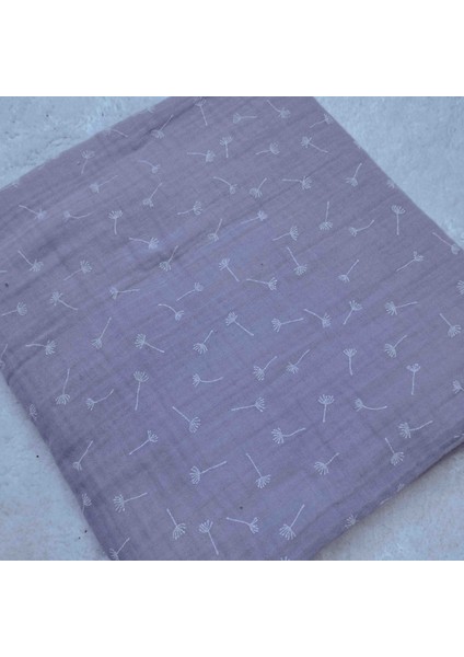 Lila Rengi Desenli 3 Katlı Metrelik Muslin Kumaş fiyatları