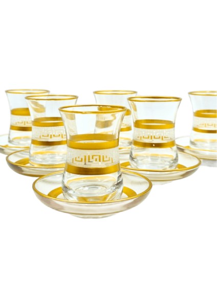 Petek Gravür 6'lı Çay Bardak Seti Gold fiyatları