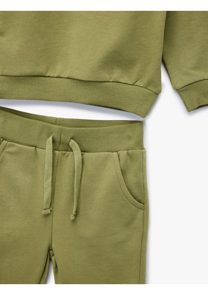 Bisiklet Yaka Uzun Kollu Baskılı Pamuklu Eşofman Takımı modelleri