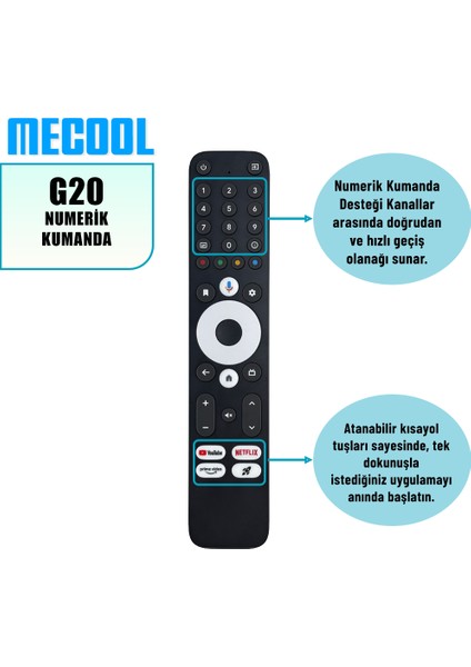 Mecool KM2 Serisi ile Tam Uyumlu Numerik Uzaktan Kumanda ( G 20 ) fiyatları