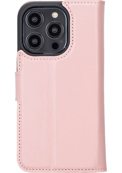 Apple iPhone 14 Pro Uyumlu Deri Cüzdanlı Kılıf Mwwn Nu2 Pembe indirimleri