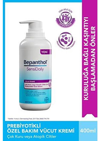 Sensidaily Vücut Kremi Derin Nemlendirme Etkisiyle 400 ml Hassas Ciltler İçin modelleri